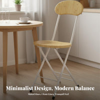 Modern Minimalist and design foldable Round-Seat Chair Foldable Design Portable Stool Space-Saving Indoor Seating Comfortable Backrest for Students, residents, Dining Room, Kitchen, Home Office, Apartment
