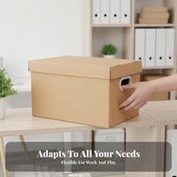 Collapsible document box with Lid Foldable Document Container multi-purpose for Home