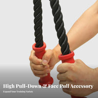 Heavy Duty Tricep Rope Non-Slip Grip Triceps Pulldown Rope 360° Swivel for Bodybuilders
