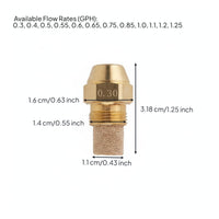 Fine Atomization 60 Degree Burner Nozzle Precision Machined Ethanol Fuel Nozzle for Industrial Burners, Misting Systems