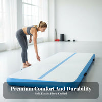 Easy to Inflate/Deflate Inflatable Gymnastics Mat Leak-Proof Air Track Tumbling Mat Portable Inflatable Training Floor Waterproof for Mind-Body Practice Practitioners, Cheerleaders, Home, School, Outdoor, Beach