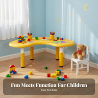 Kindergarten Half Moon Table Rounded Corners Kids Moon Shaped Table Easy to Clean Adjustable Activity Desk for Young Children, Home, Playroom