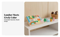 Wooden Block Puzzle Toy Storage Tray Shape-Recognition Block Puzzle Wooden Shape Sorter Hand-Eye Coordination
