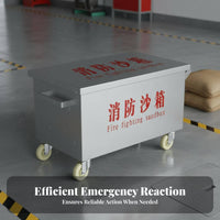 Stainless Steel Fire Sandbox With Wheels Fire Fighting Sandbox Rust-Resistant Rolling Flood Control Sand Box for Firefighters, Factories, Gas Stations