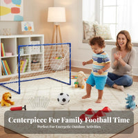 Easy Assembly Kids Soccer Goal Set Sturdy Construction Portable Soccer Goal All-Weather for Families, Beginners