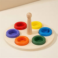 Educational Disc Sorting Toy Fine Motor Stacking Rings Toy Educational Disc Stacker Learning for Toddlers, Preschoolers, Tabletop