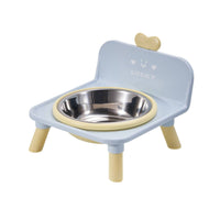 Elevated Pet Feeder Cute Stainless Steel Bowl Sturdy Raised Cat Bowl for Young Dogs, Indoor
