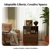 Century-Inspired-Century Design Modular Combination Cabinet Adaptable Standing Book Cabinet with Accessible Shelves Large Capacity Bookcase Sturdy Construction for Interior Design Enthusiasts, Office Workers, Apartment Dwellers, Living Room, Library