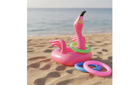 Floating Inflatable Flamingo Hoop Toss Game Lightweight Flamingo Hoop Toss Game Portable Sturdy for Families