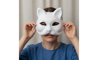 White Paper Mache Mask Customizable Craft Supply with Elastic for Cosplay