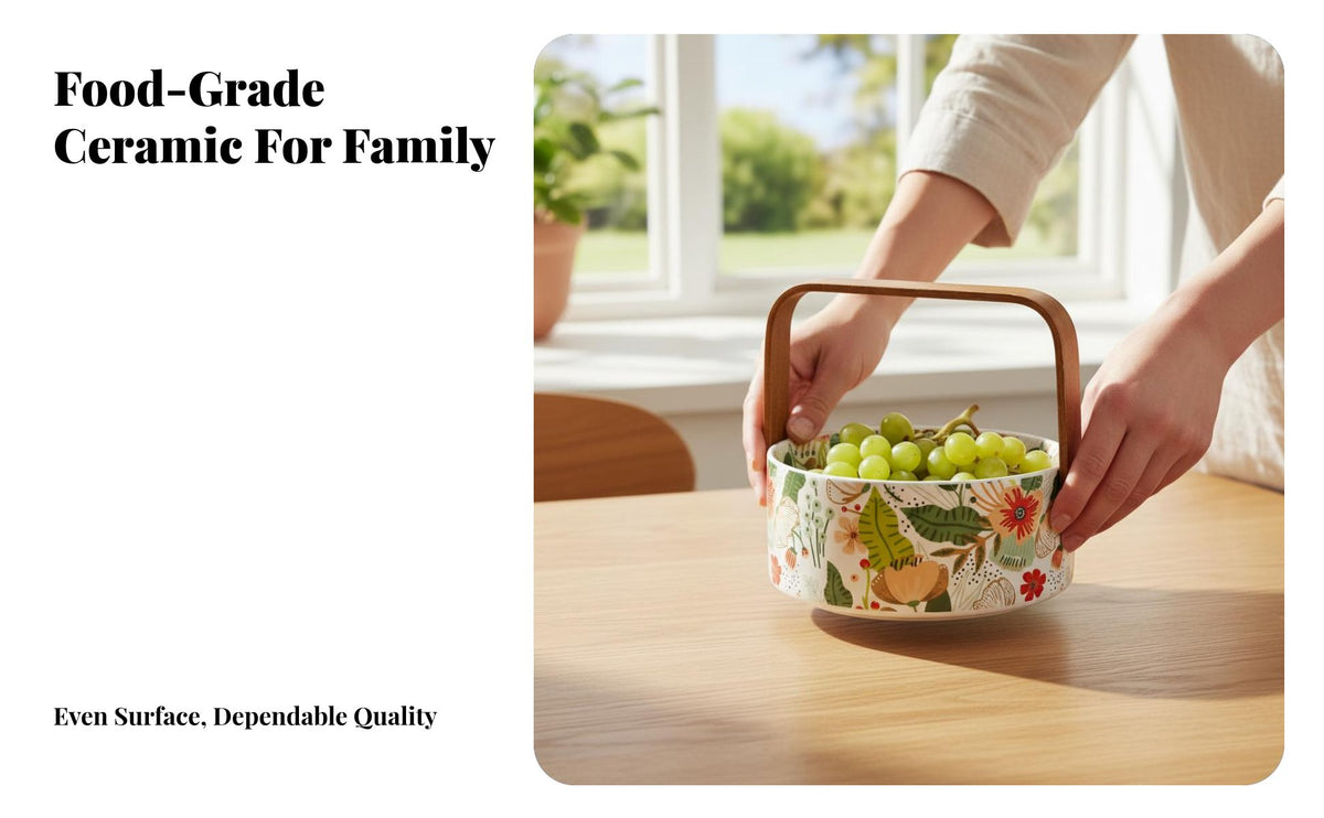 Pastoral Floral Ceramic Dinnerware Set, Colorful Bowl Plate Combination, Home Tableware for Adults