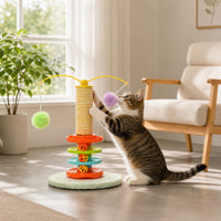 Colorful Cat Scratching Toy with Sisal Post Interactive Cat Scratching Post Sturdy for Cats, Pet Corner, Living Room