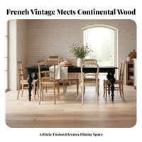Black Baluster Leg Table French Design Home Furniture Light Luxury for Apartment Dwellers, Interior Decorators, Dining Room, Kitchen, Restaurant