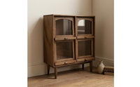 Dollhouse Storage Cabinet Arched Openings 1:12 Scale Miniature Cupboard 4 Compartments Miniature Wooden Cabinet