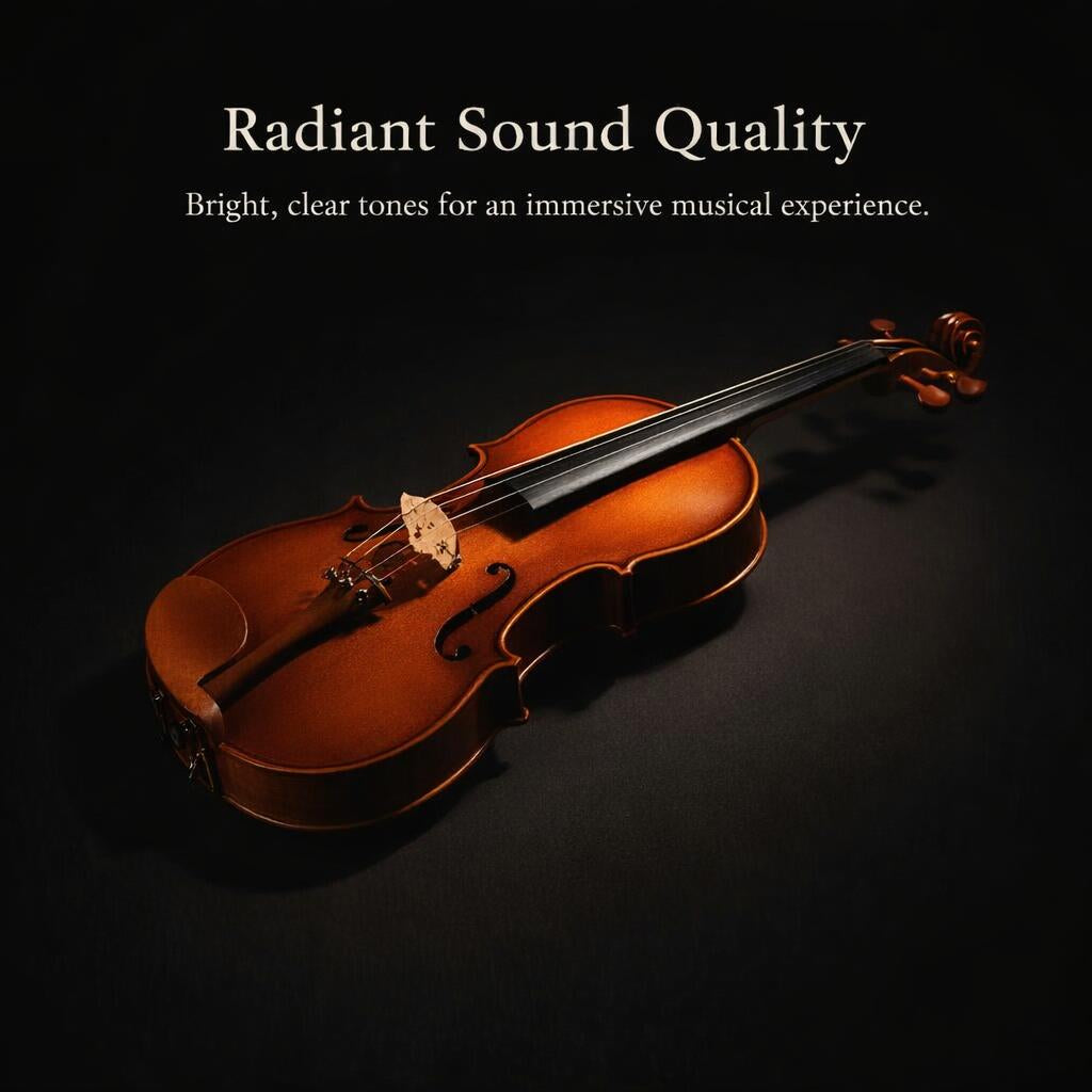 Student Violin with Spruce Top and Jujube Tailpiece, Full Size 4/4 Violin Set with Case for Beginners, Learning Violin, Music Education