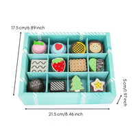 12 Pieces Toy Tray with Sweets Painted Pretend Dessert Set Play Dessert Set Bright Sweet Treats Toys Sturdy for Children
