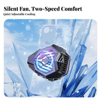 Low Noise Operation Attachable Phone Cooler 2-Speed Adjustable Gaming Phone Cooler Wide Compatibility for Live Streamers, Vlogging