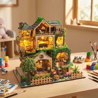 Fairytale DIY Miniature Dollhouse Kit Detailed DIY Miniature House Kit Multi-Level 3D for Crafters, Tabletop Display
