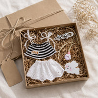 Striped Camisole Set Decorative Accessories Lace Skirt Outfit Easy to Put On