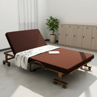 Folding Bed with Mattress Installation Rollaway Folding Bed Dense Foam Adjustable Lounger Cot for Guests, Hotel