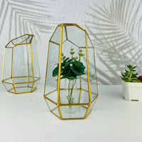 Geometric Glass Terrarium Modern Design Glass Terrarium Nordic Design Micro-Landscape Box for DIY Crafters, Desktop, Wedding, Bookshelf