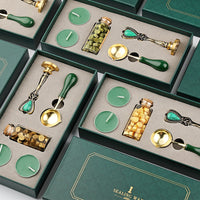 Wholesale Wax Seal Stamp Kit with Wax Beads - Dark Green Single Head