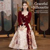 Evening Dresses for Elegant Ladies, High Waist Long Length Engagement Dress for Ceremony, Slimming Ball Gowns & for Plus Size Women