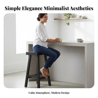 Minimalist Design Backless Saddle Stool Built-in Footrest Bar Chair Sturdy Construction Kitchen Seating Stable Frame for Homeowners, Adults, Business Owners, Pub, Cafe, Restaurant, Dining Area