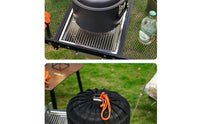 double Compartment Steaming Pot Foldable Handles Outdoor Steamer Set Mesh Storage Bag Steam Cooker