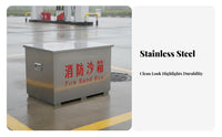 Sturdy Fire Sand Box Easy to Operate Stainless Steel Fire Bin Thickened Material Flood Control Sand Box Welded for Gas Station Operators, Safety Personnel, Property Managers, Outdoors, Factories, Warehouses, Entertainment Venues