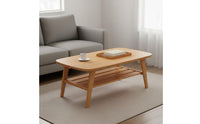 Small Coffee Table Storage Hardwood Coffee Table Easy to Clean Home Furniture for Balcony