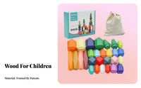 28 Pieces Educational Balancing Stone Blocks Child Safe Polygonal Building Blocks Improves Balance for Toddlers, Kids, Preschool, Classroom