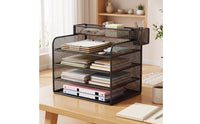 Desktop Organizer with Pen Holder 4-Tier Desk Organizer with Pen Holders Comprehensive Mesh Document Holder for Professionals, Classroom