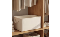 Textile Storage Basket Washable Cotton-Linen Basket with Handles Closet Storage Bin Long-Lasting Sturdy for Wardrobe, Bedroom