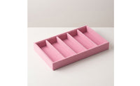 Eyewear Organizer with 5 Compartments Velvet-Covered Eyeglasses Storage Tray Low-Profile Glasses Storage Tray for Drawer, Dresser, Retail Display