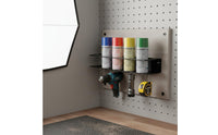 Spray Can and Power Tool Holder Easy to Install Spray Can Holder Wall Mount Tool Organizer Powder Coated Finish for Mechanics