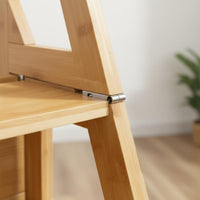Folding Step Stool Chair Convertible-in-1 Design Convertible Ladder Chair Foldable Transforming Step Ladder Stool for Kitchen, Stockroom