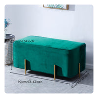 Light Luxury Aesthetic Upholstered Shoe Bench Nordic Design Cushioned Entryway Seat Multi-Functional Ottoman Soft Velvet Upholstery for Shop Owners, Apartment Dwellers, Interior Designers, Retail Storage, Bedroom, Fitting Room, Closet