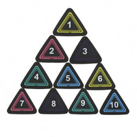 10 Pieces Wear-Resistant Triangular Floor Marker Rounded Corners Numbered Training Marker Colored Border Lines Sports Gear Indoor Outdoor