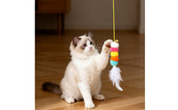 Interactive Door Hanging Cat Toy Hands-Unattended Retractable Cat Toy Elastic Replaceable for Apartments