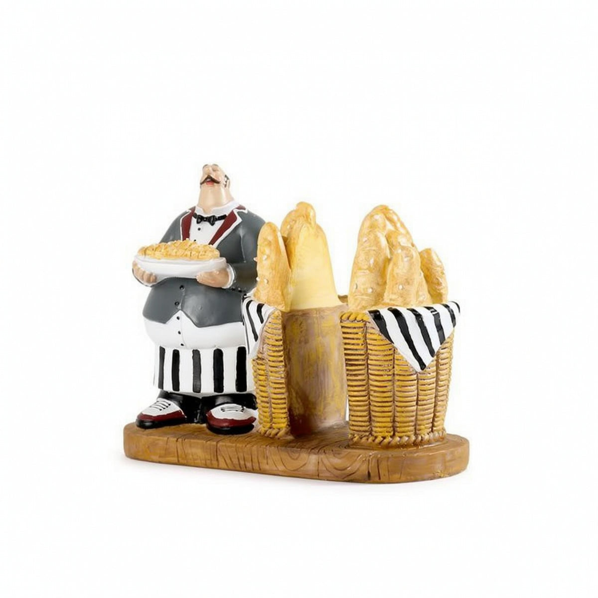 Decorative Chef Tissue Holder with Wood Base Freestanding Tissue Dispenser Vintage Compact for Chefs, Bakers