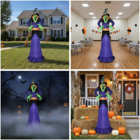 Giant Halloween Inflatable Witch Outdoor Halloween Inflatable Decoration with LED Lights Lighted Spooky for Homeowners