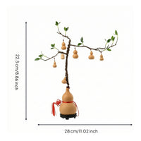 Gourd Tree Feng Shui Gourd Tree with Stand Prosperity Tabletop Sculpture for Office