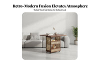 Space-Saving Multi-Tier Foldable Rolling Cart Vintage aesthetic Foldable 2-Tier Utility Cart 360-Degree casters Storage Rack Sturdy Construction for Apartment Dwellers, Office Workers, Living Room, Small Spaces, Bedroom, Kitchen