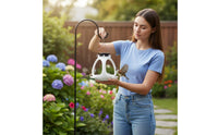 Crown Shaped Bird Feeder Day and Nighttime Illumination Solar Powered Bird Feeder Drainage Holes Garden Decor for Balcony