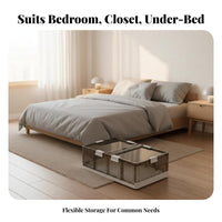 Foldable Underbed Drawer Zippered Closure Under-Bed Storage Bin for Dorm Room
