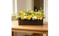 Wooden Blossom Table Decor Wood Grain Artificial Blossom Arrangement Realistic Look Home Decoration