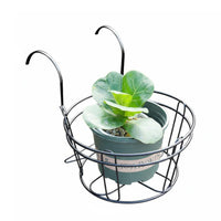 Railing Pot Rack Rustresistant Circular Railing Basket no-tools-required Assembly for Porch