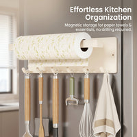 Pantry Roll Holder Made of Carbon Steel for Kitchen Wall or Fridge, Dispensing Paper Towel for Use