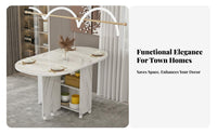 Multi-Functional Folding Dining Trolley Multifunctional Convertible Dining Console Mobile Space-Saving Furniture Extendable for Small Apartment Dwellers, Students, Families, Studio Apartments, Kitchen, Living Room, Home Office